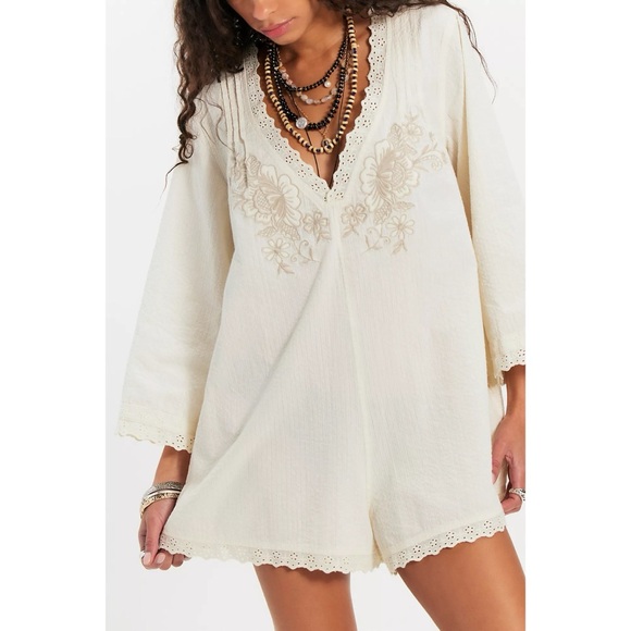 Free People Pants - Free People Cawley Embroidered Romper